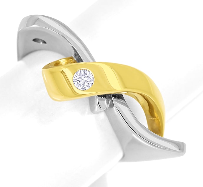Foto 2 - Designer-Ring lupenreine Brillanten Bicolor Gold, S1918