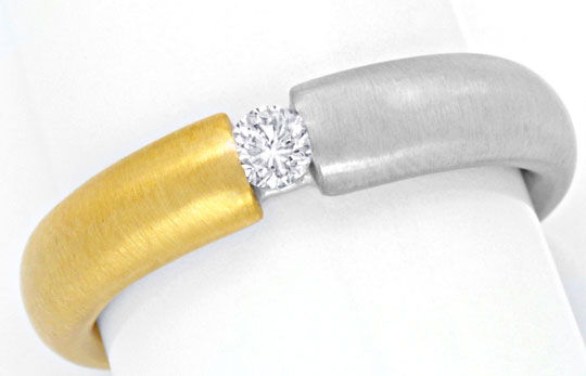 Foto 2 - Diamant-Spannring in 18K Gelbgold und Weißgold, S6834