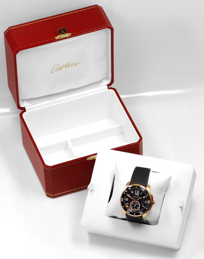 Foto 6 - Calibre de Cartier Diver Rotgold Taucher Uhr UNGETRAGEN, U2477